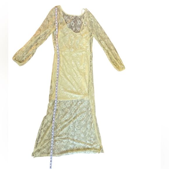 Open Edit Sheer Lace Long Sleeve Maxi Dress Size S NWOT - Picture 6 of 8